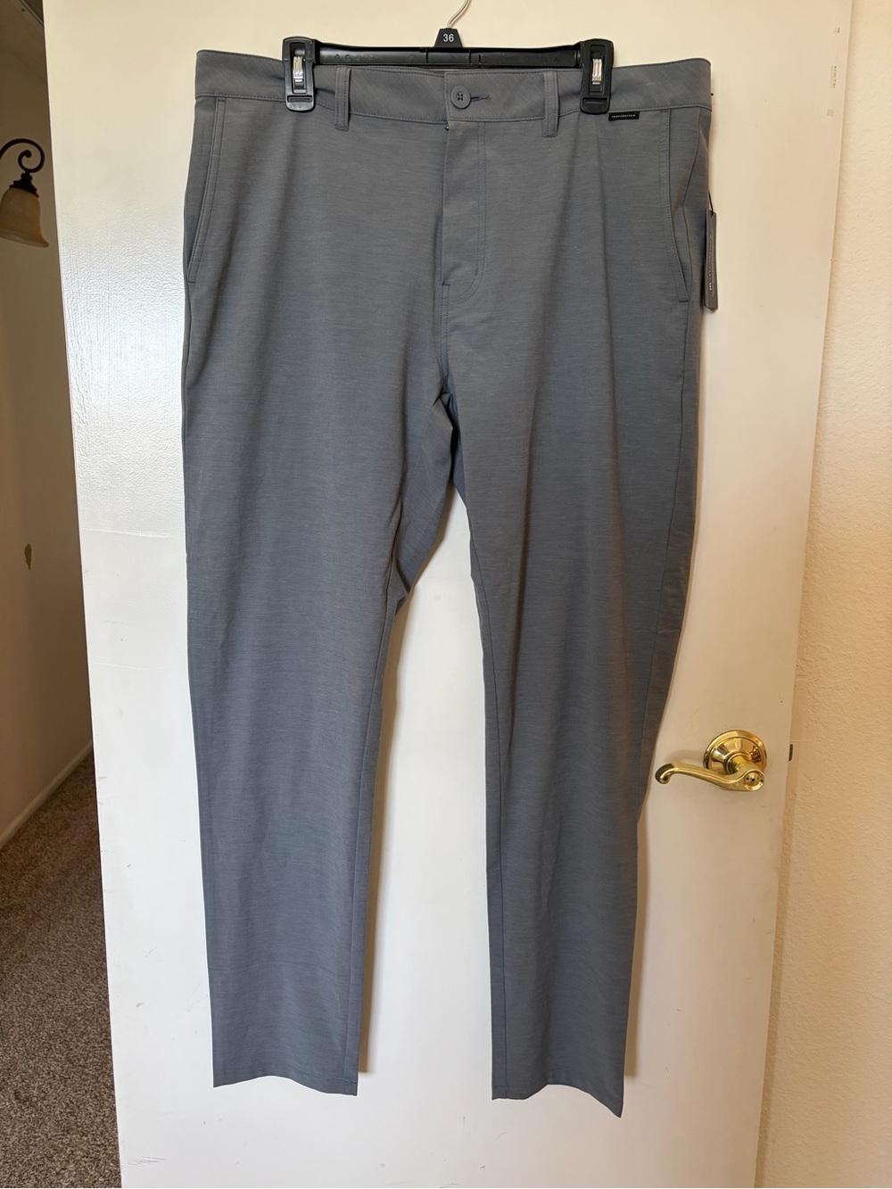 Travis Matthew Men's Gray Stretch Dress Pants